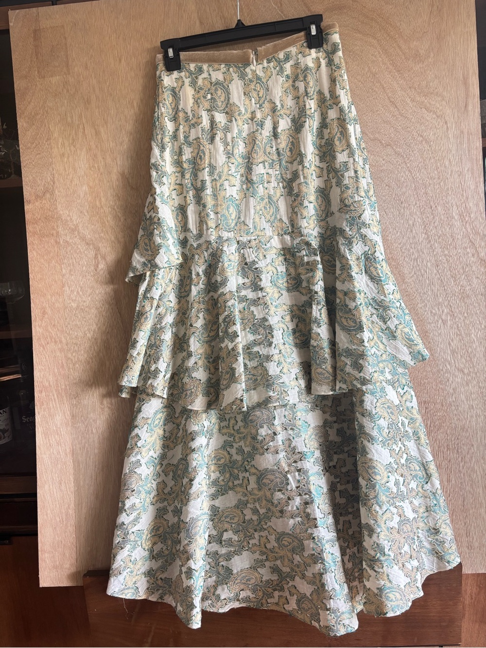 SOUVENIR Paisley High-Low Ruffle Maxi Skirt XS NWT - Picture 4 of 9